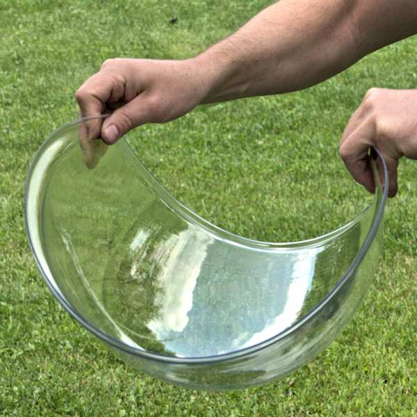 Bendable clear polycarbonate parabolic dish